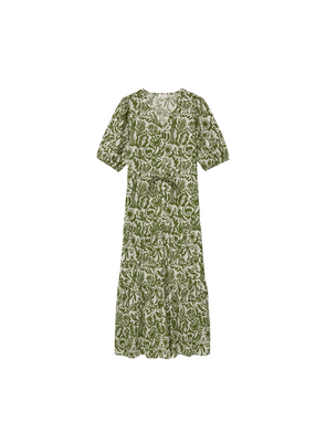 Anemone Long Dress in Green Floral from Yerse
