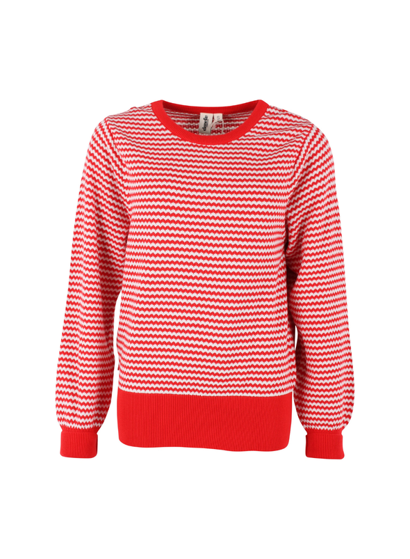 Danefox Pearl Knit Sweater in Summer Red/Chalk from Danefae