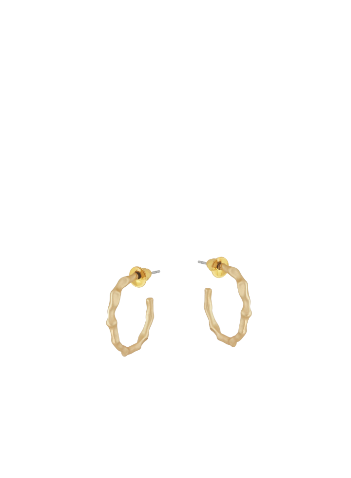 Small Valeria Branch Shaped Hoop Earrings in Gold from Big Metal