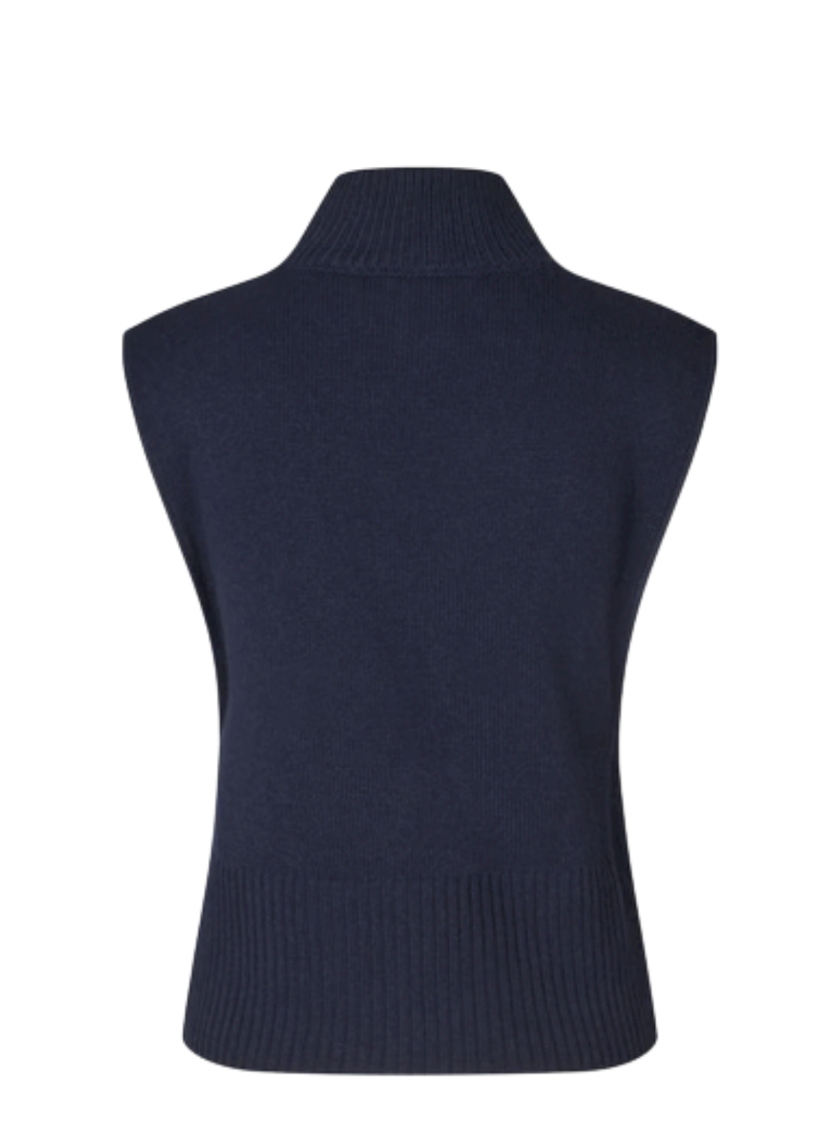 Second Female Longo Knit T-Neck Vest in Night Sky