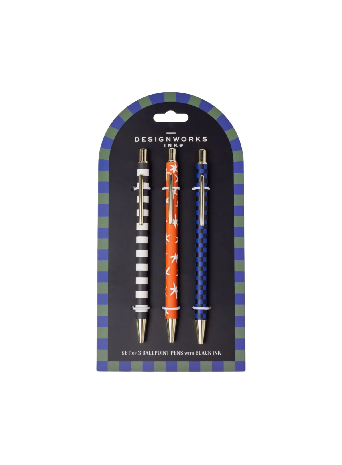 Designworks A Dopo Set of 3 Pens - Stripe, Star, Check