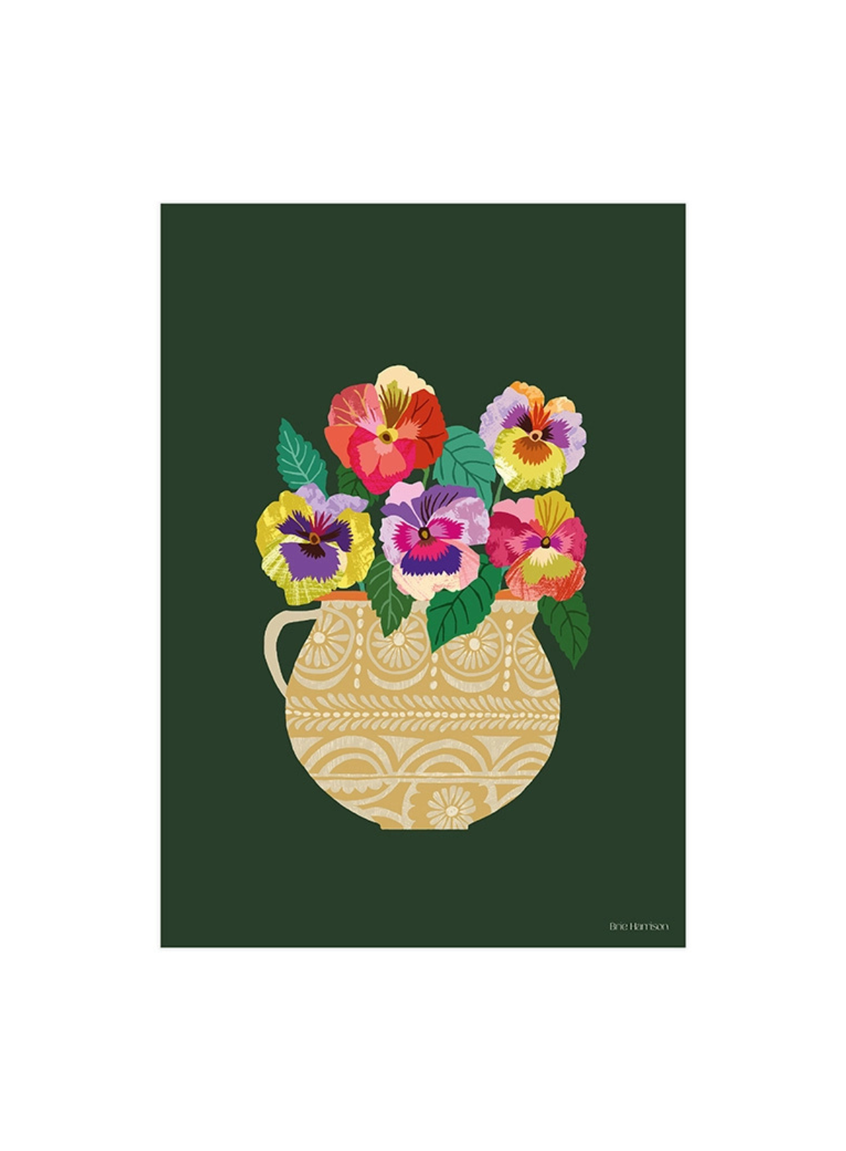 Brie Harrison Pansies Print A4