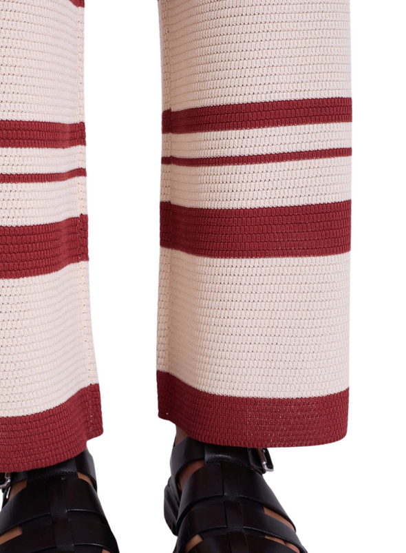 Striped Knitted Trousers Piqué in Sumac from Skatïe