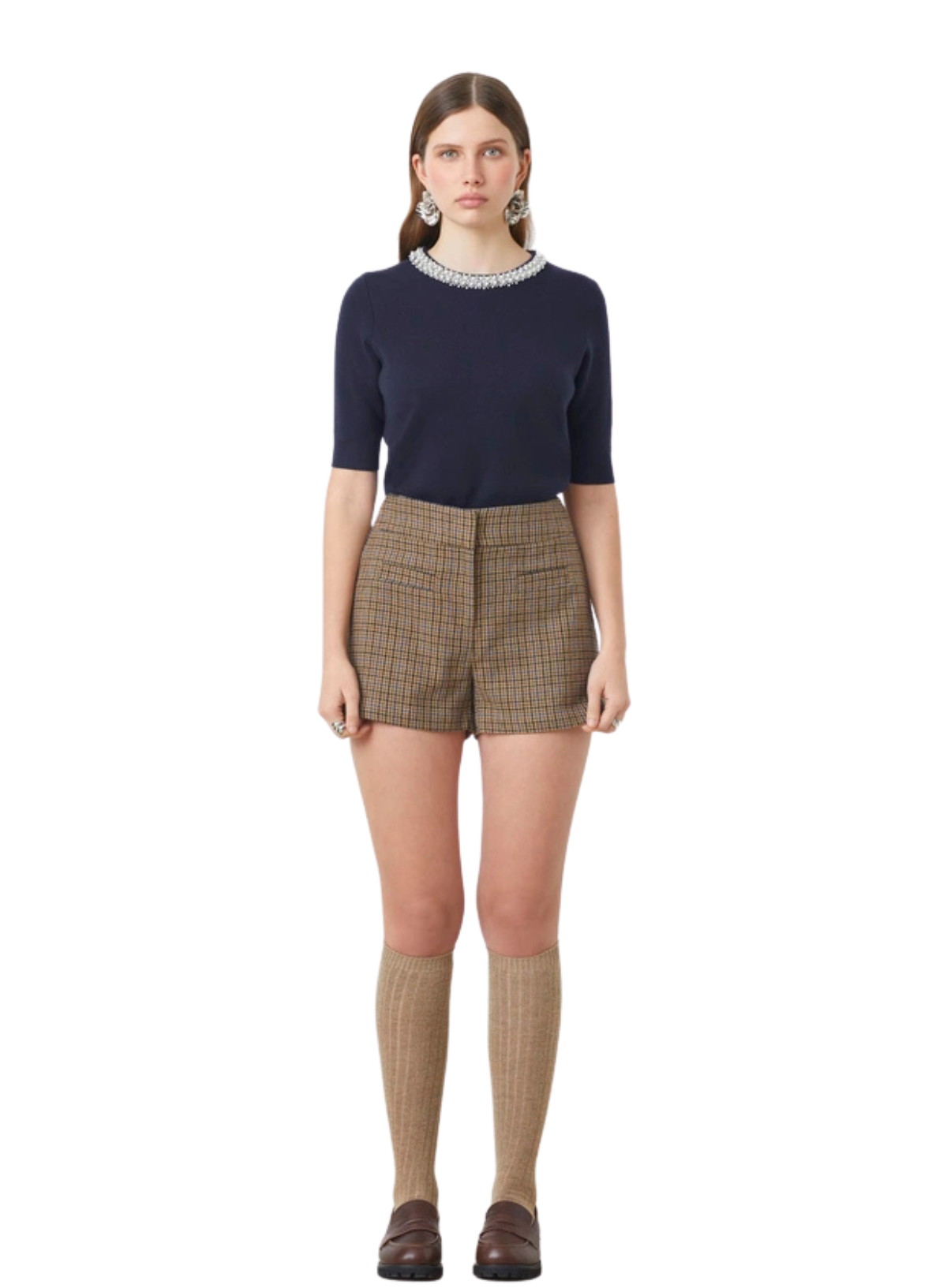 Pearl Short Sleeve Knit in Midnight Blue from Suncoo
