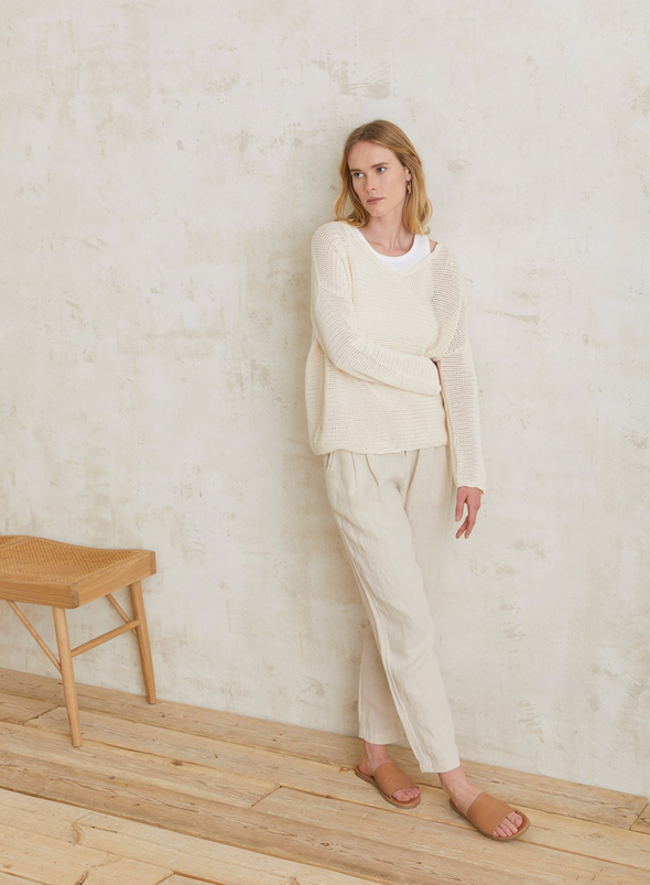 Taormina Trousers in Beige from Yerse