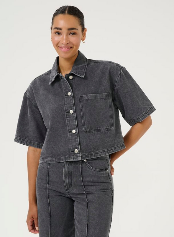Khloe Denim Shirt in Medium Grey Denim from Kaffe