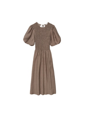 Procida Puff Sleeve Dress in Khaki from Yerse