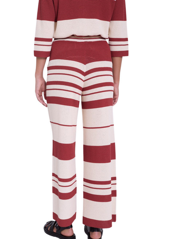 Striped Knitted Trousers Piqué in Sumac from Skatïe