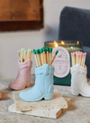 Cowboy Boot Match Holder in White from Paddywax
