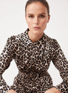 Cinzia Midi Dress in Beige Leopard from Suncoo