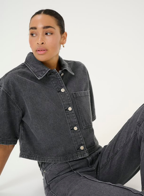 Khloe Denim Shirt in Medium Grey Denim from Kaffe