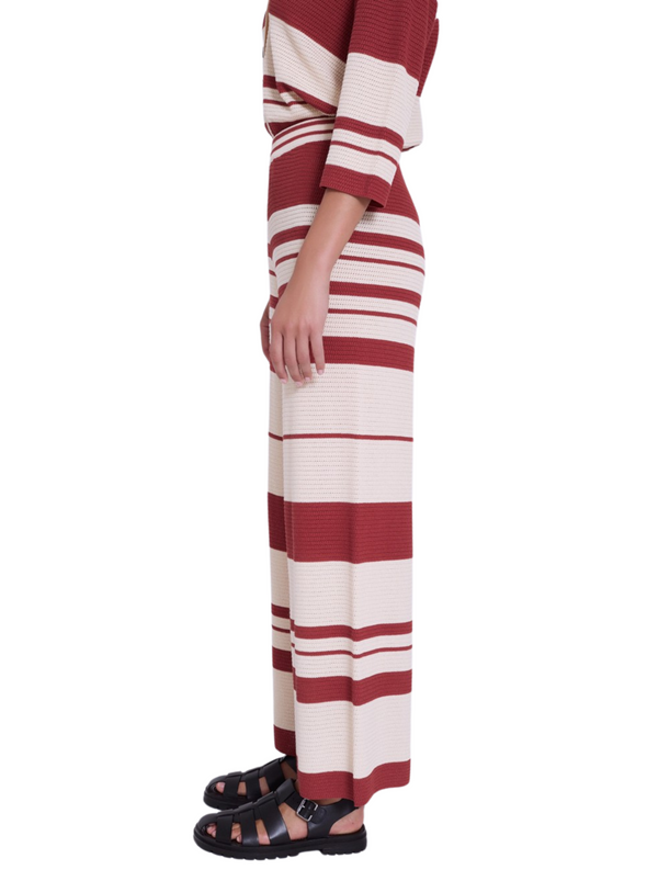 Striped Knitted Trousers Piqué in Sumac from Skatïe