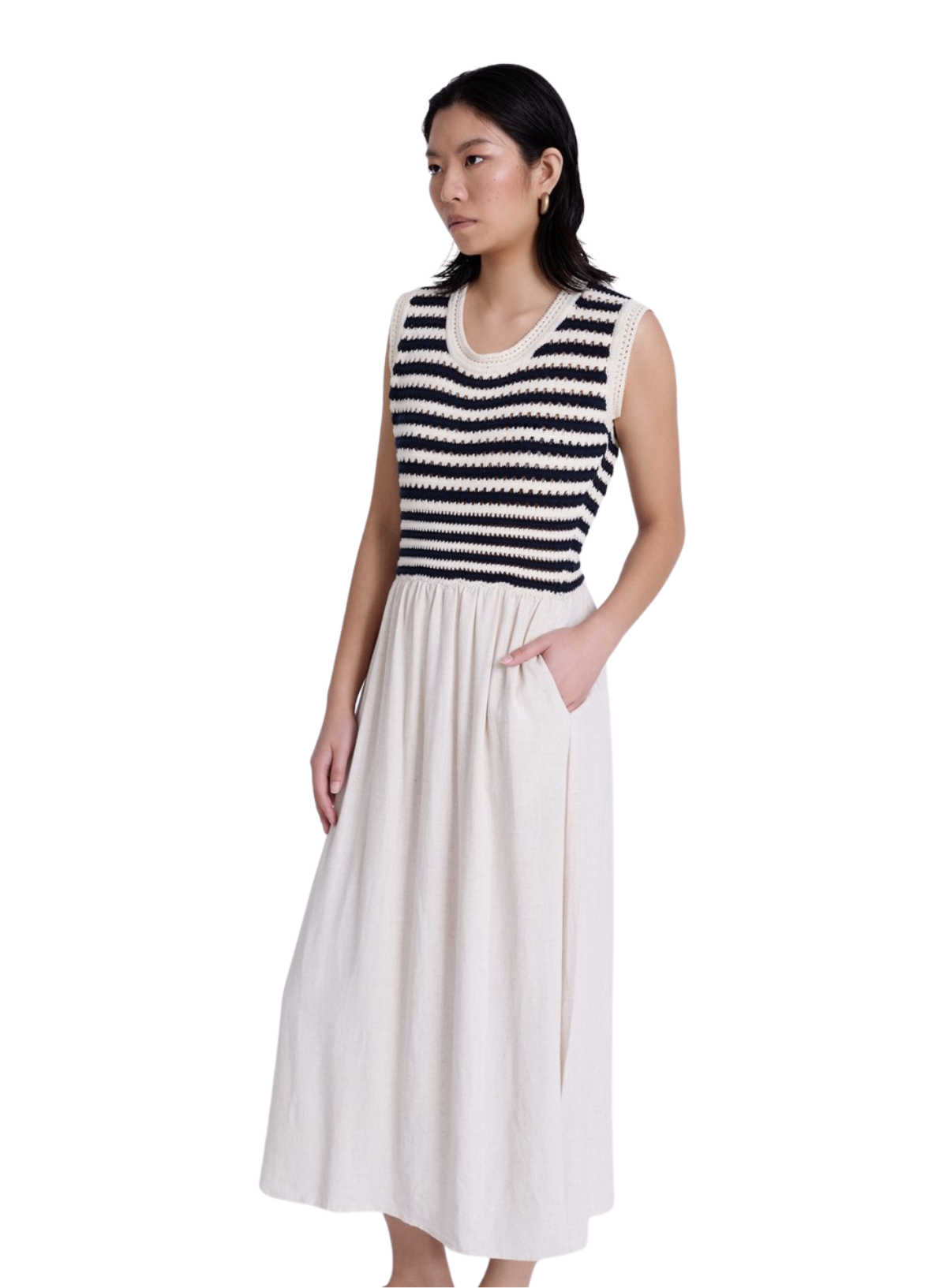 Two-Piece Dress with Sailor Stripes in Ivory from Skatïe
