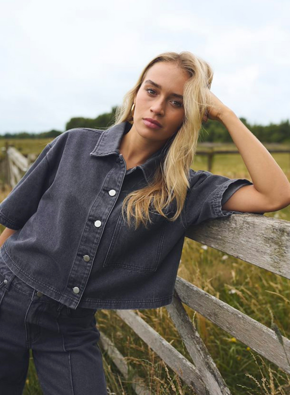 Khloe Denim Shirt in Medium Grey Denim from Kaffe