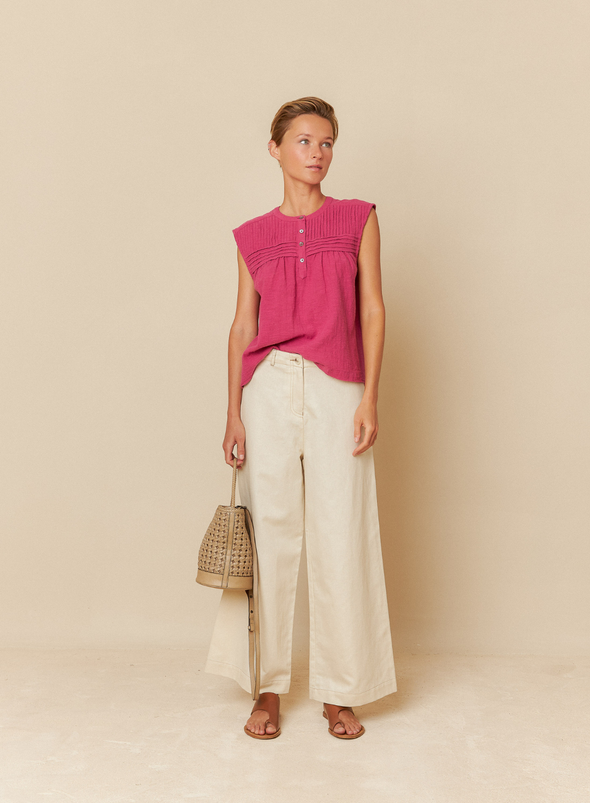 Sleeveless Top in Fuschia Pink from Indi & Cold