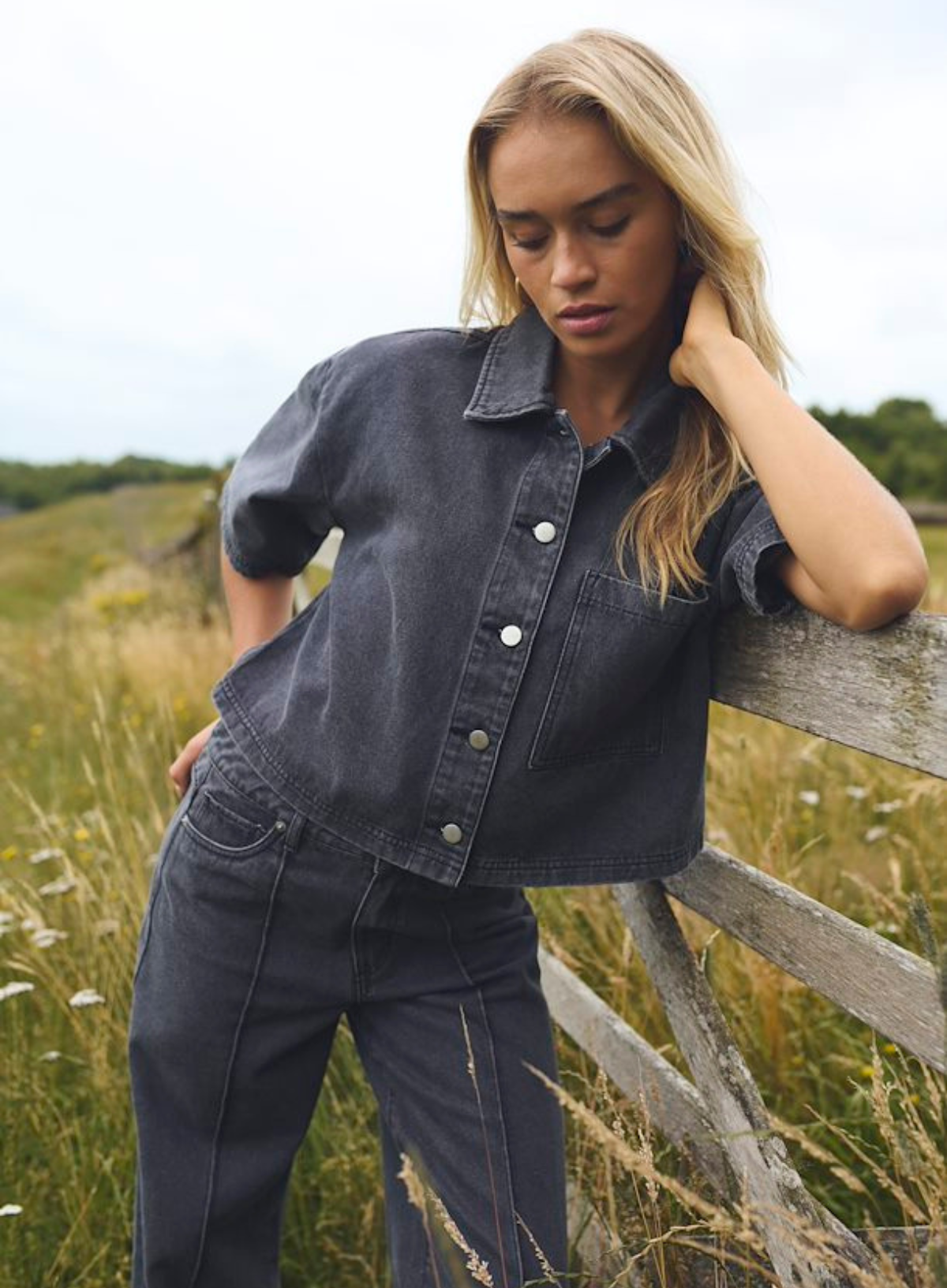 Khloe Denim Shirt in Medium Grey Denim from Kaffe