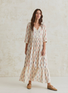 Mati Long Dress in Ecru Ikat from Yerse