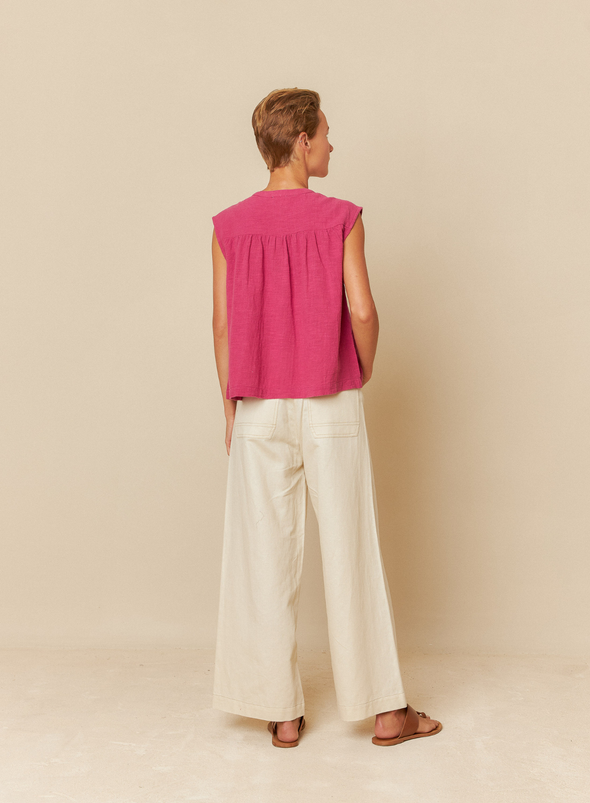Sleeveless Top in Fuschia Pink from Indi & Cold