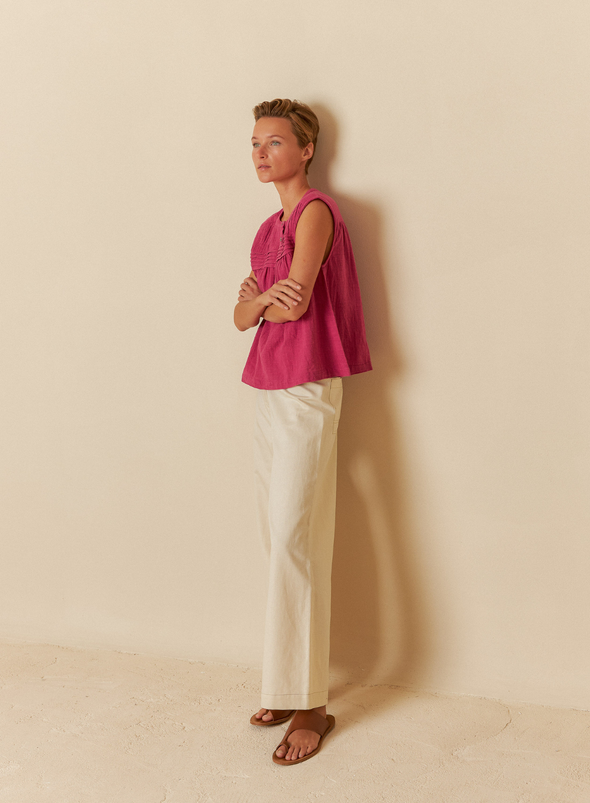 Sleeveless Top in Fuschia Pink from Indi & Cold