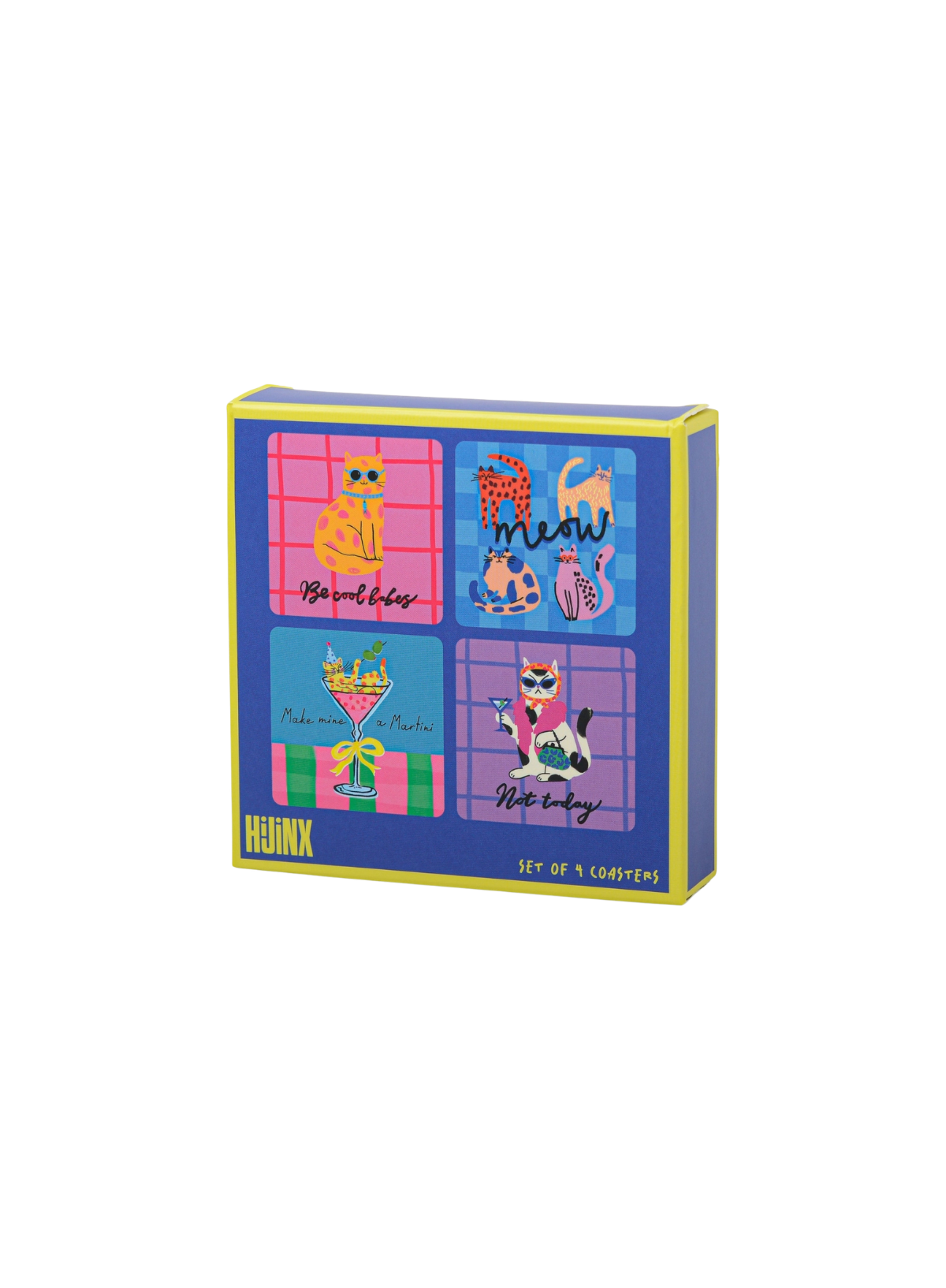Designworks Ink Hijinx Set of 4 Coaster Cat lovers