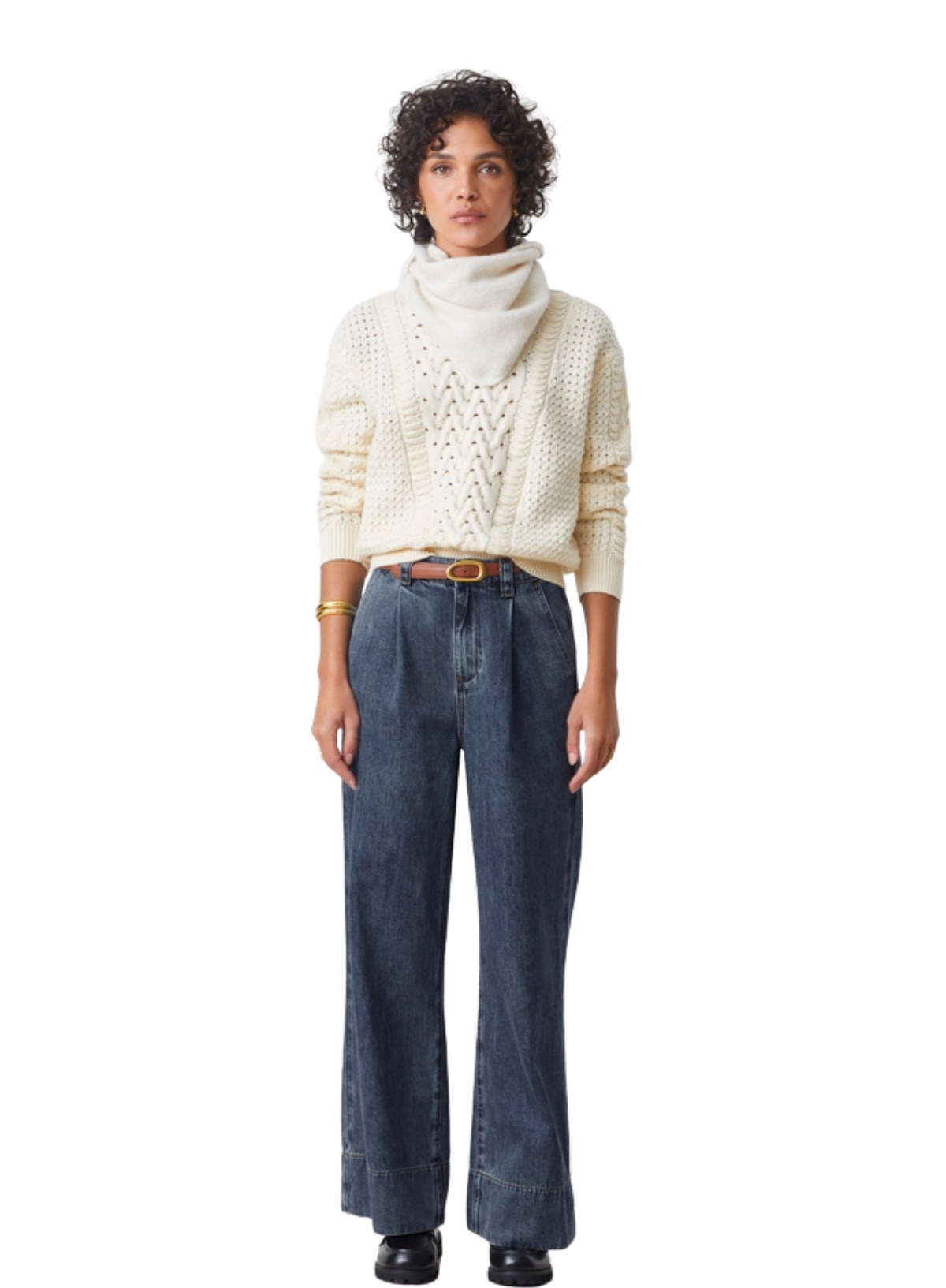 Rudy Wide Leg Jeans in Denim Blue from Suncoo