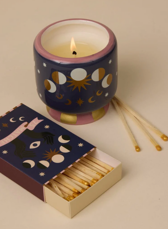 Adopo Moon Phases Ceramic Candle Jasmine & Rose from Paddywax