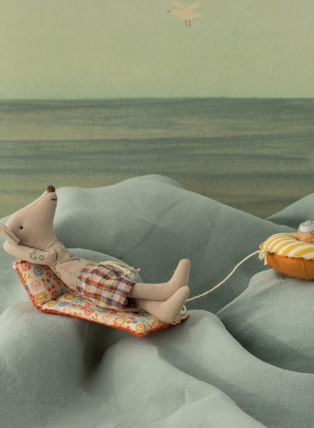 Beach Mouse with Air Mattress, Dad, Flower from Maileg