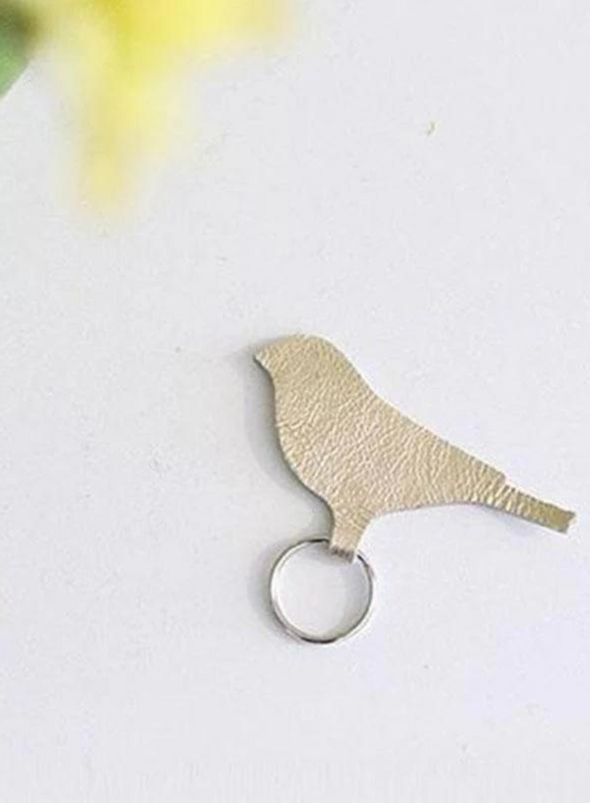 Mini Tweet Keyring in Gold from Keecie