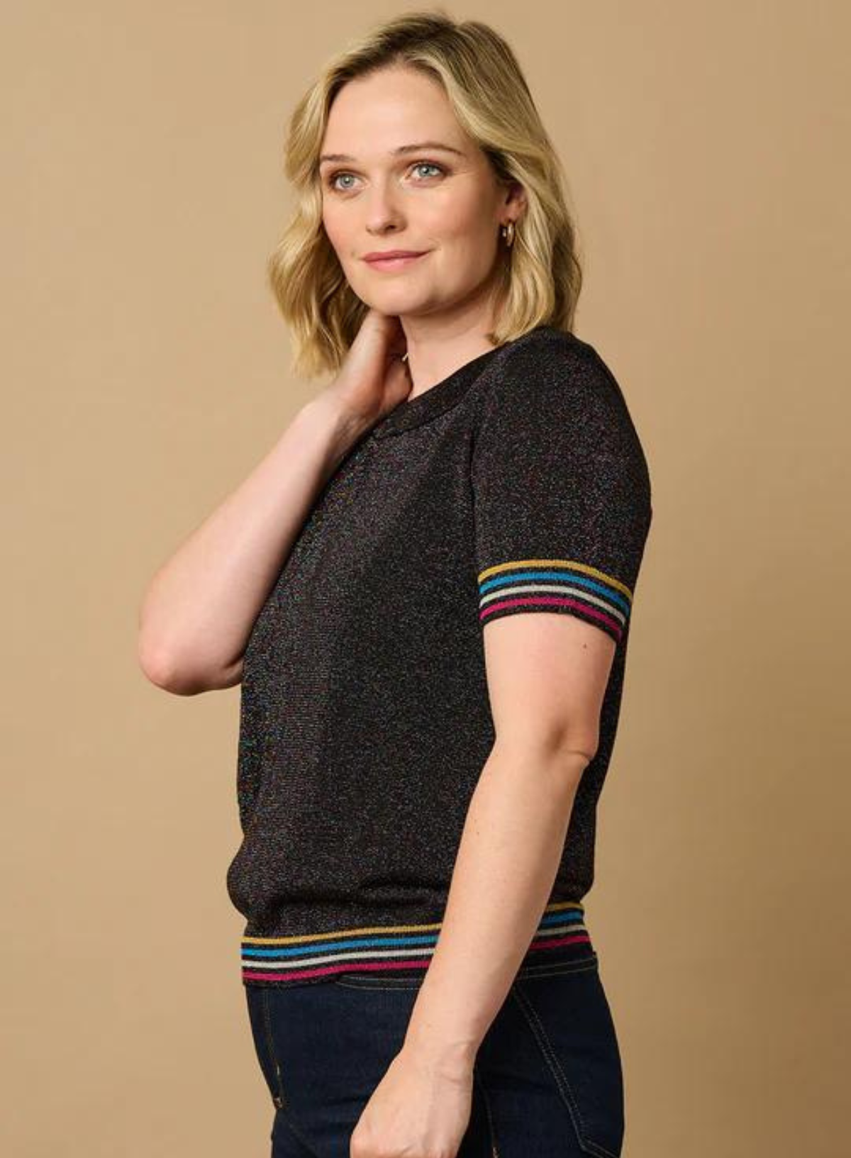 Anoki Knit Top in Rainbow Sparkle from Sugarhill