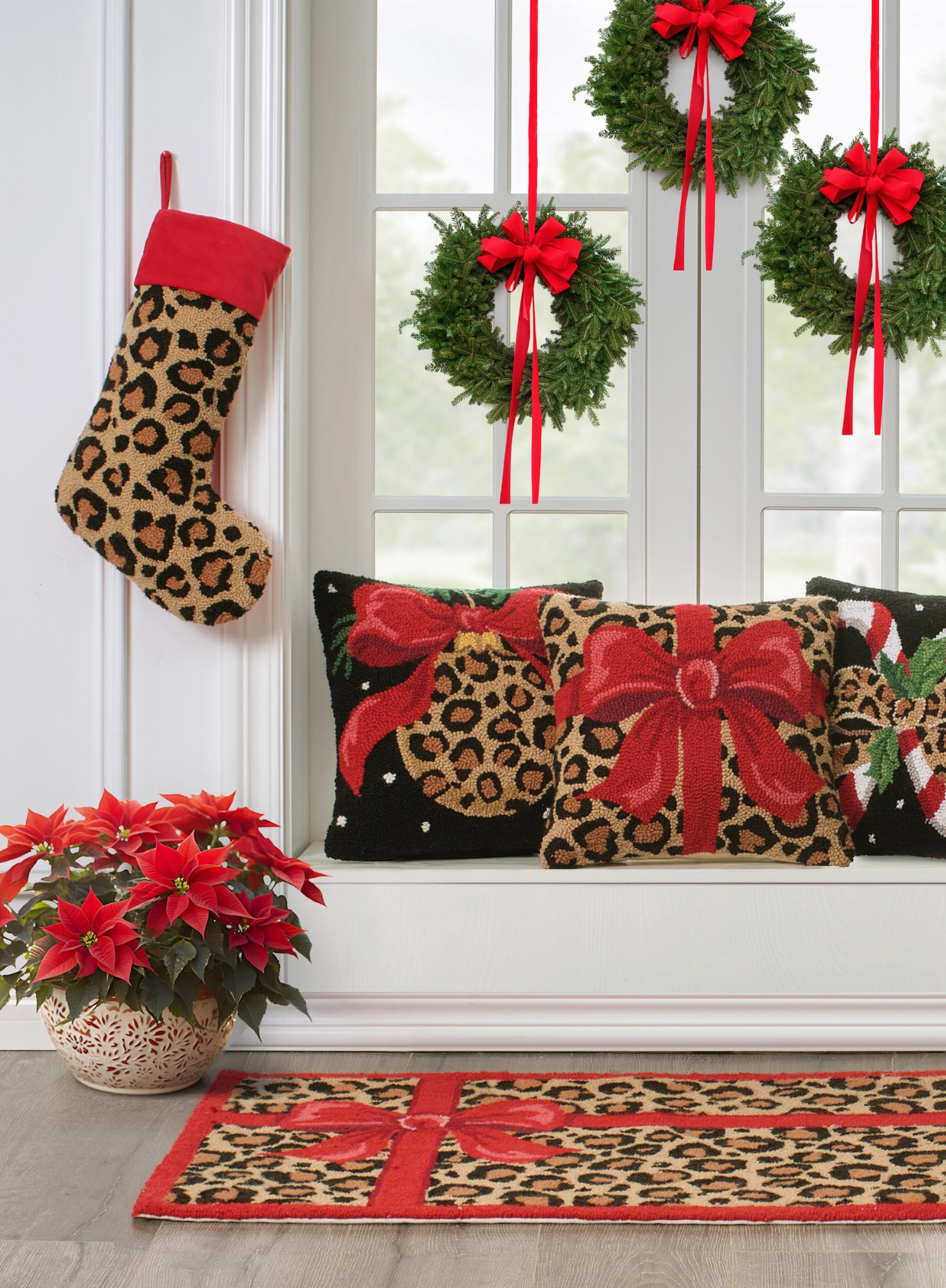 Leopard Christmas Hook Stocking from Peking Handicraft