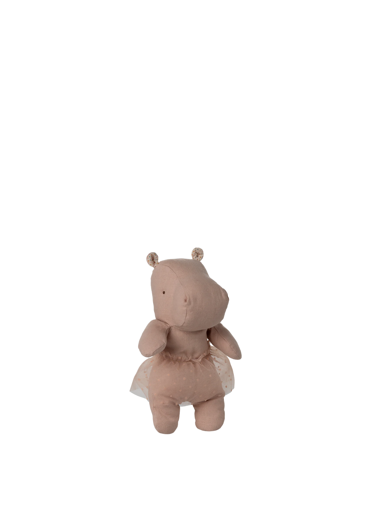 Maileg Safari Friends Hippo in Small with Skirt Soft Rose