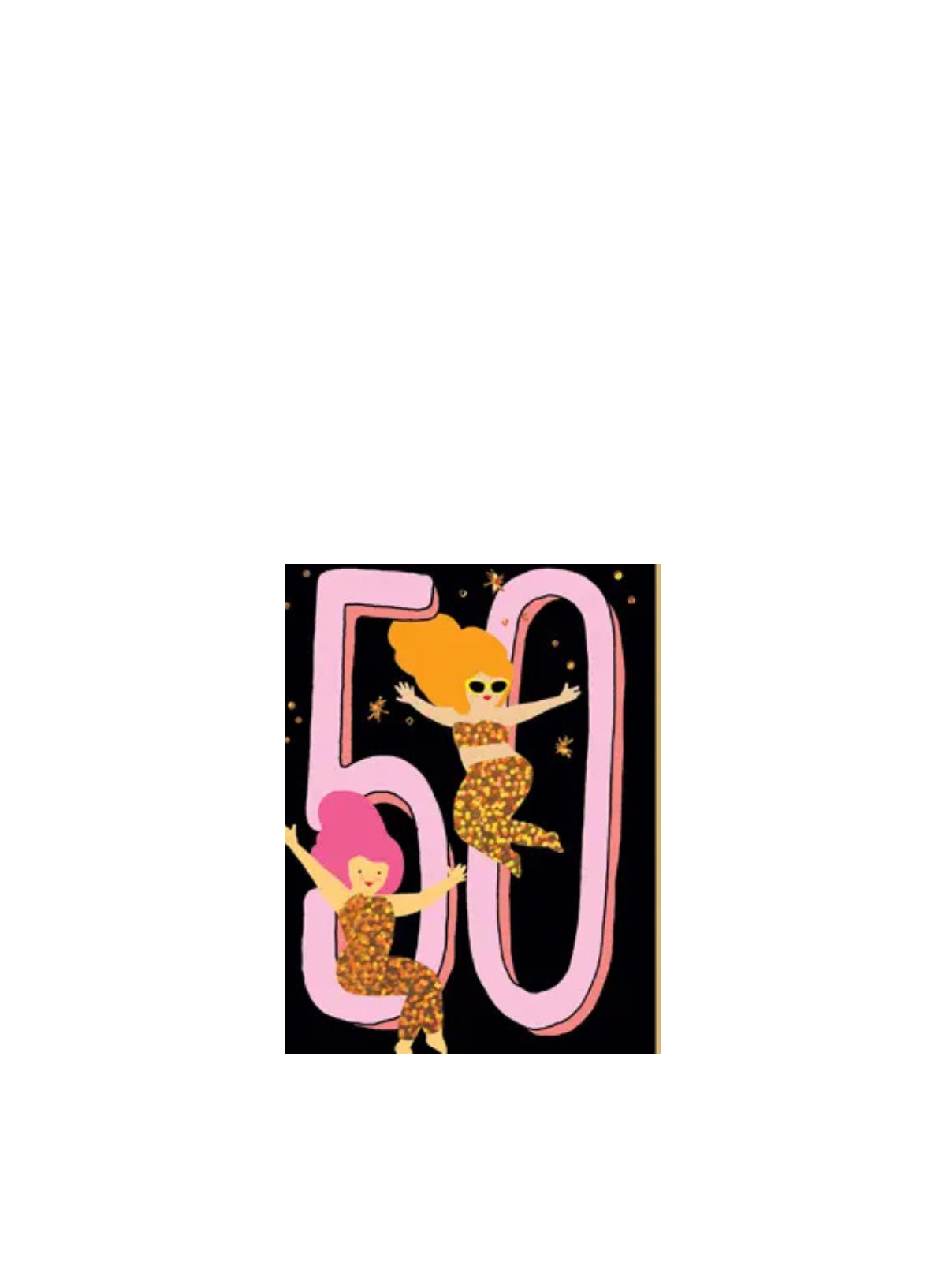 Age 50 Birthday Card Black & Pink from Noi