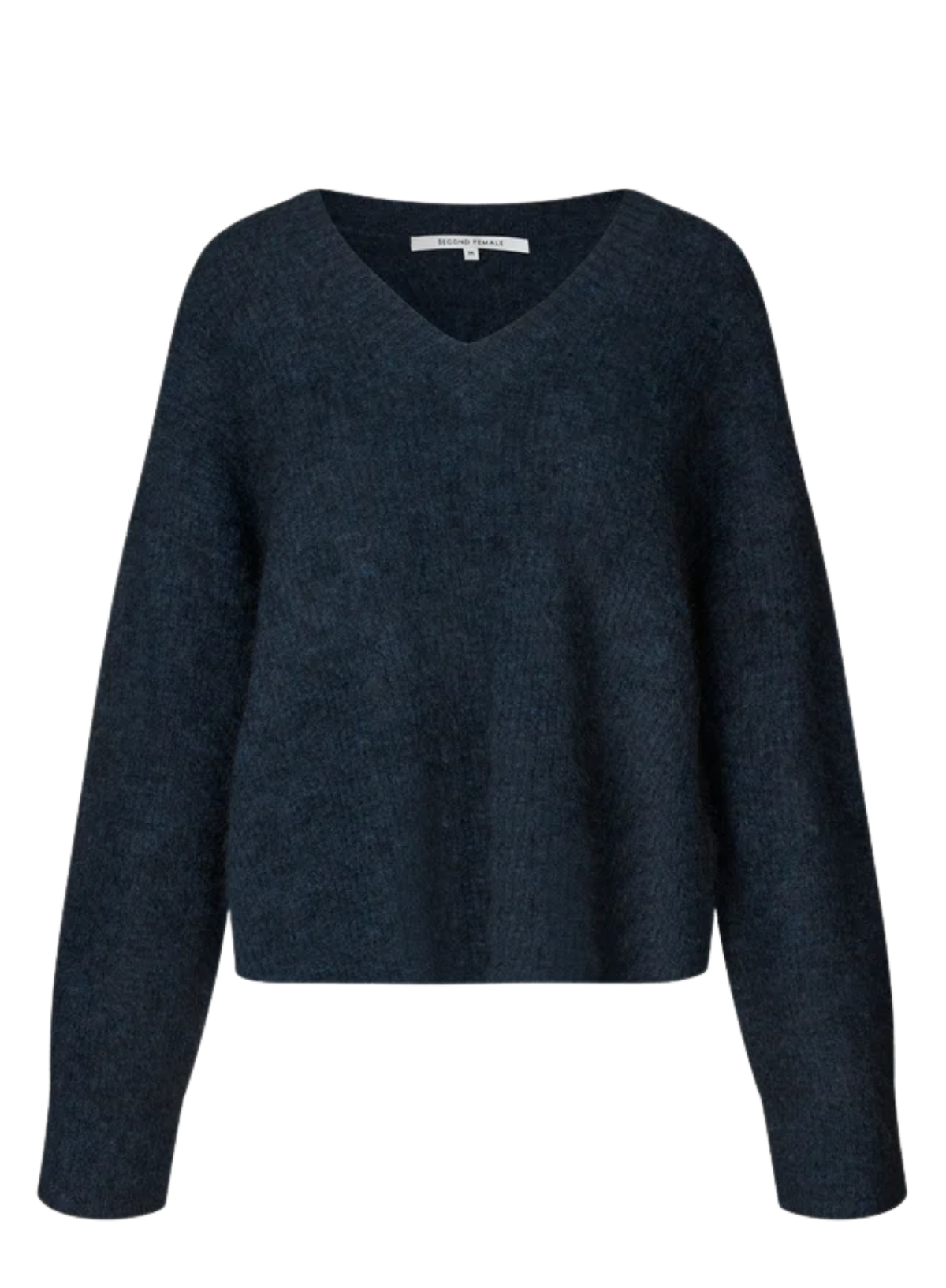 Second Female Andrea Knit Structure V-Neck in Poseidon