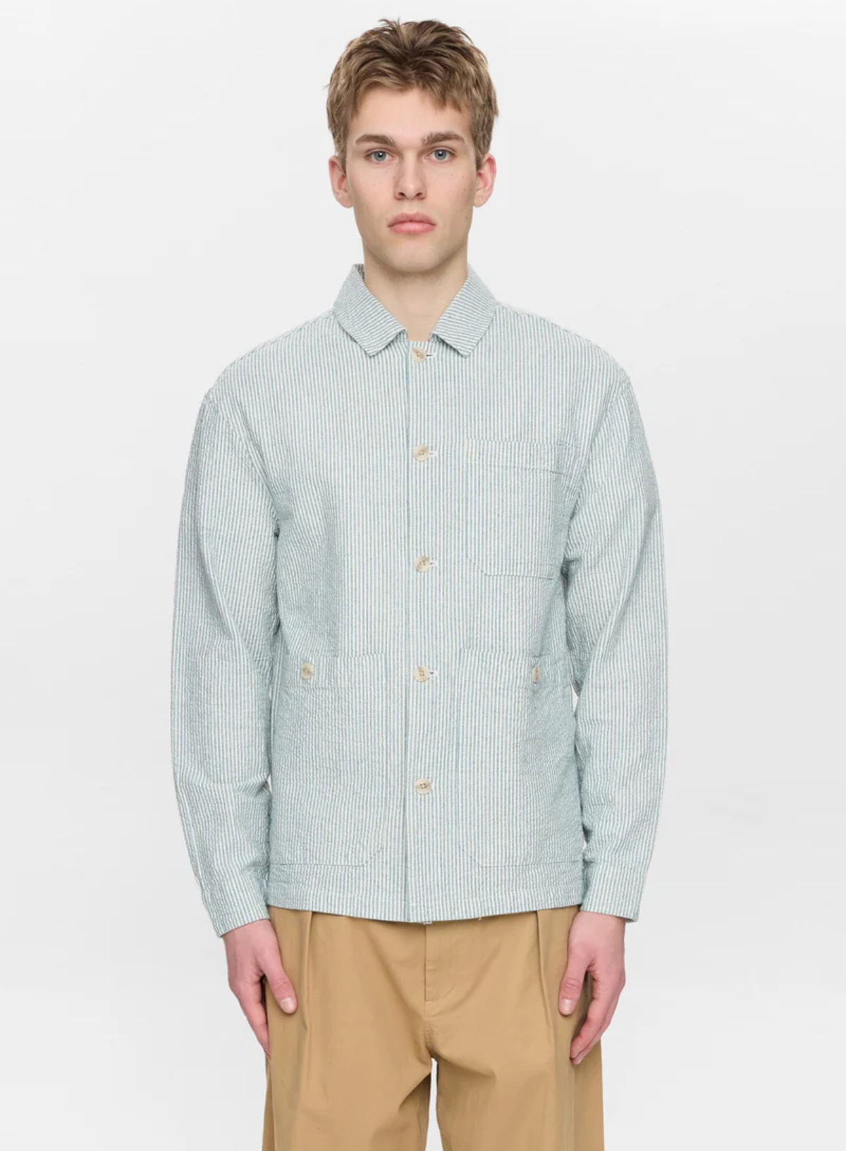 Anerkjendt Odin Stripe Overshirt in Tofu