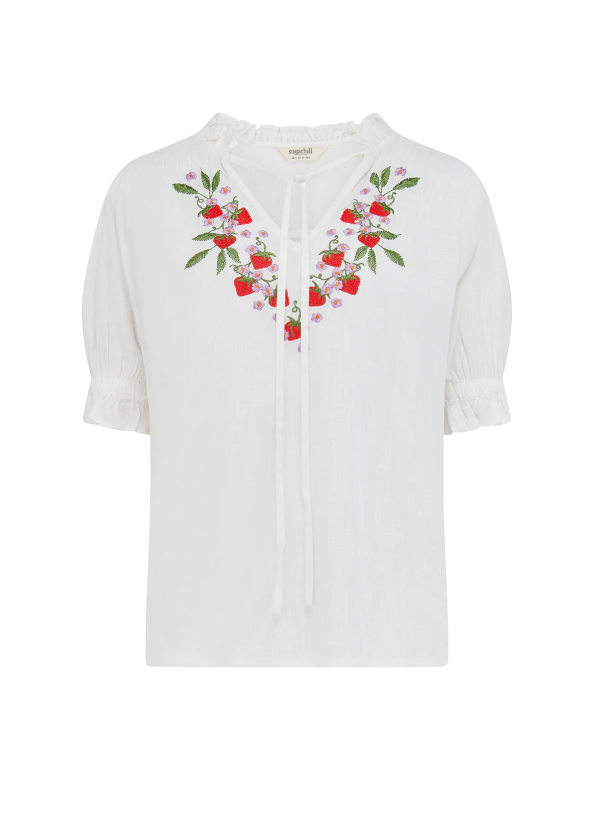 Sugarhill Angelique Shirred Top Wild Strawberry