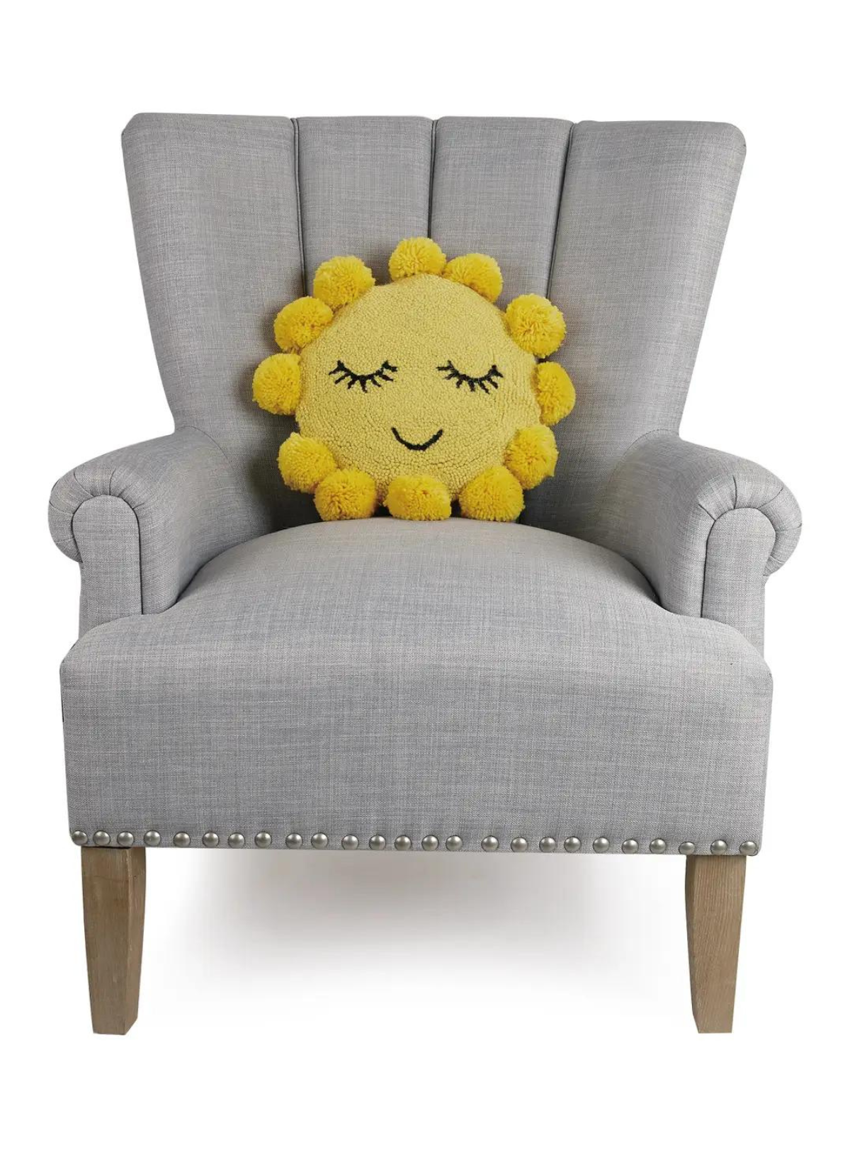 Sunshine Hook Cushion w/Pom Poms from Peking Handicraft