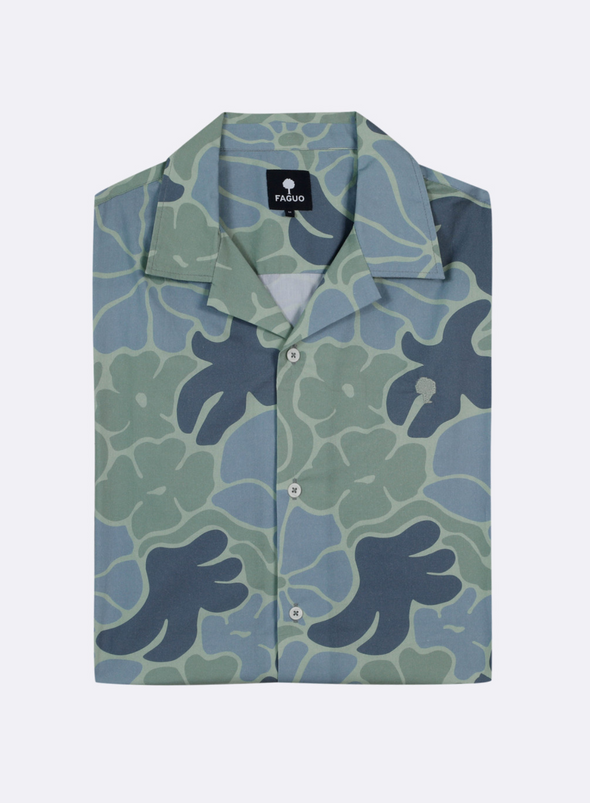 Vimy Cotton Shirt in Green from Faguo
