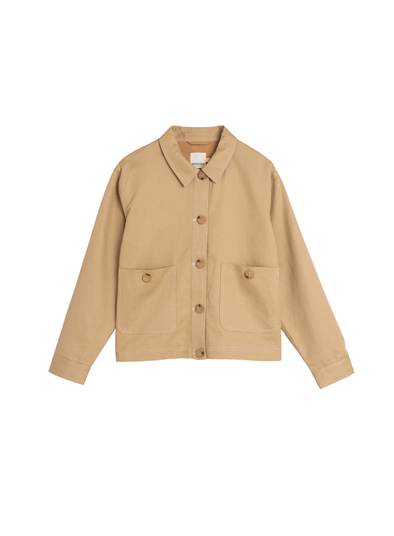 Structured Twill Jacket in Beige from Indi & Cold