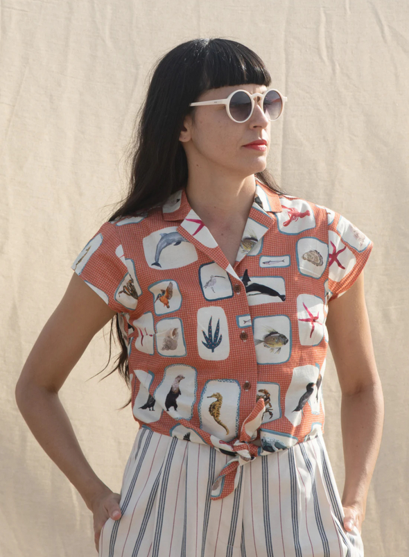 Peggy Top in Red Coastal Memoirs from Palava