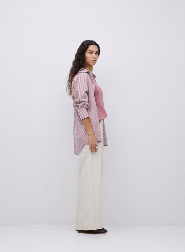 Siren Shirt in Ecru + Oxid Stripe from Yerse