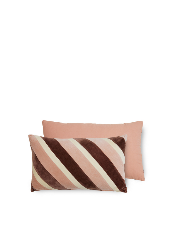 Striped Velvet Cushion in Rose from HK Living