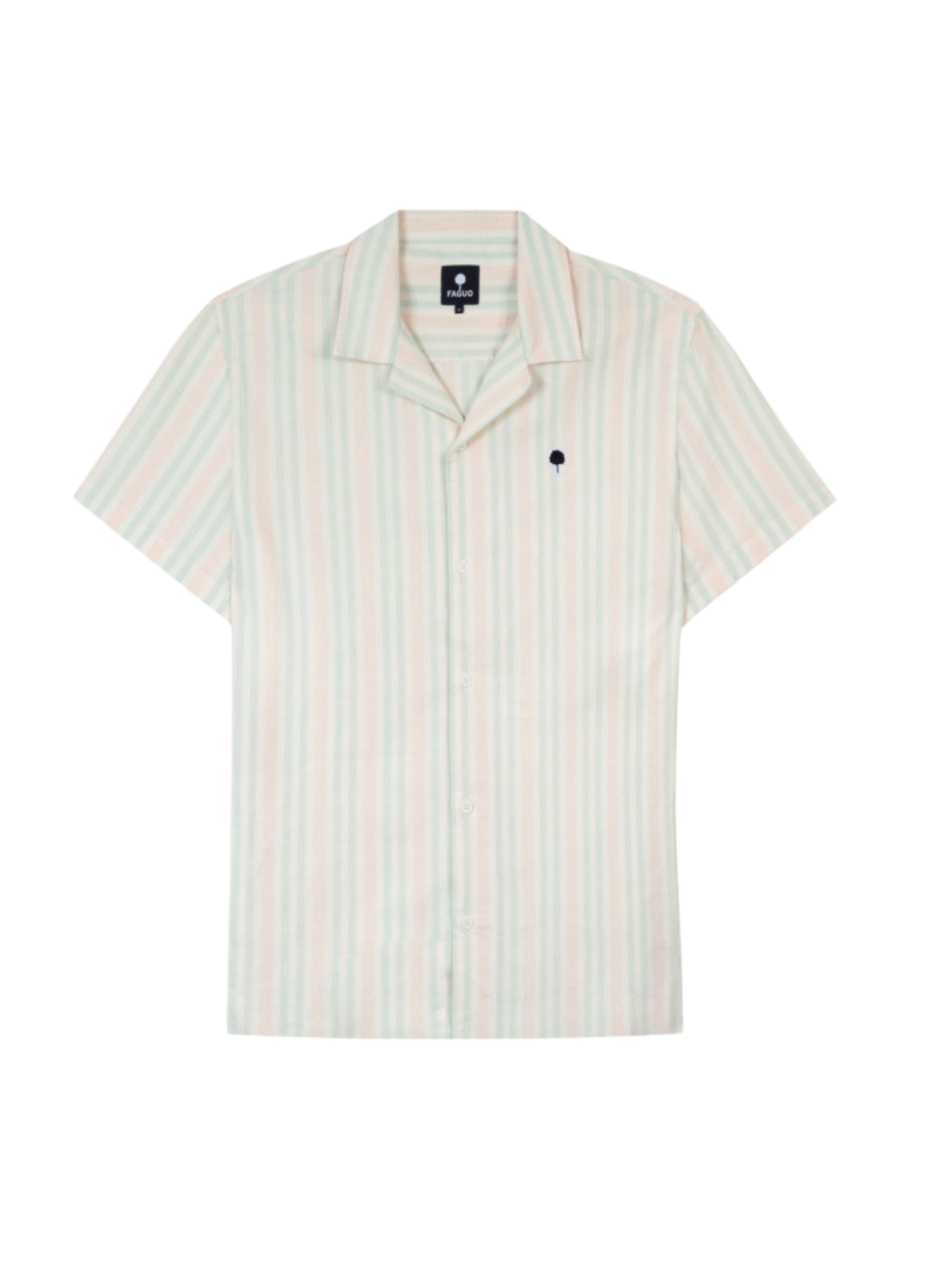 Vimy Cotton Shirt in Green & Pink from Faguo