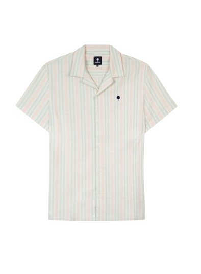 Vimy Cotton Shirt in Green & Pink from Faguo