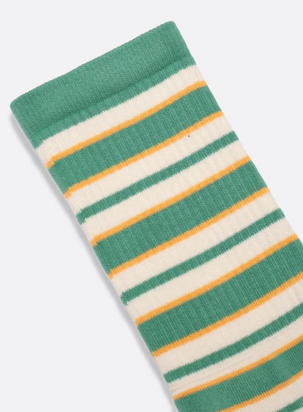 Ribbed Stripe Socks in Frosty Green/Multi from Far Afield
