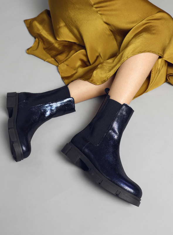 June Boots in Navy Metallic from Esska