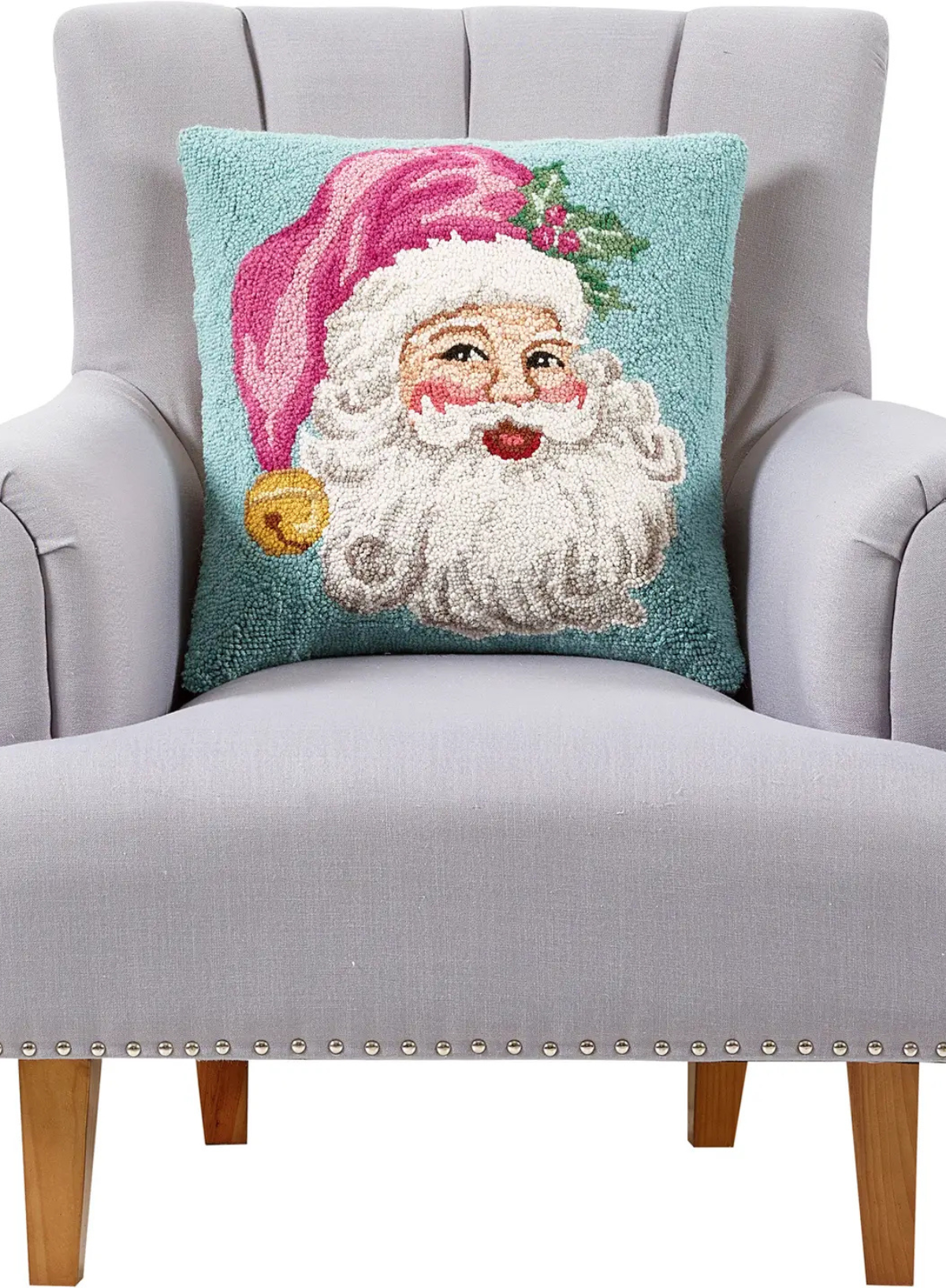 Retro Pink Santa Hook Cushion from Peking Handicraft