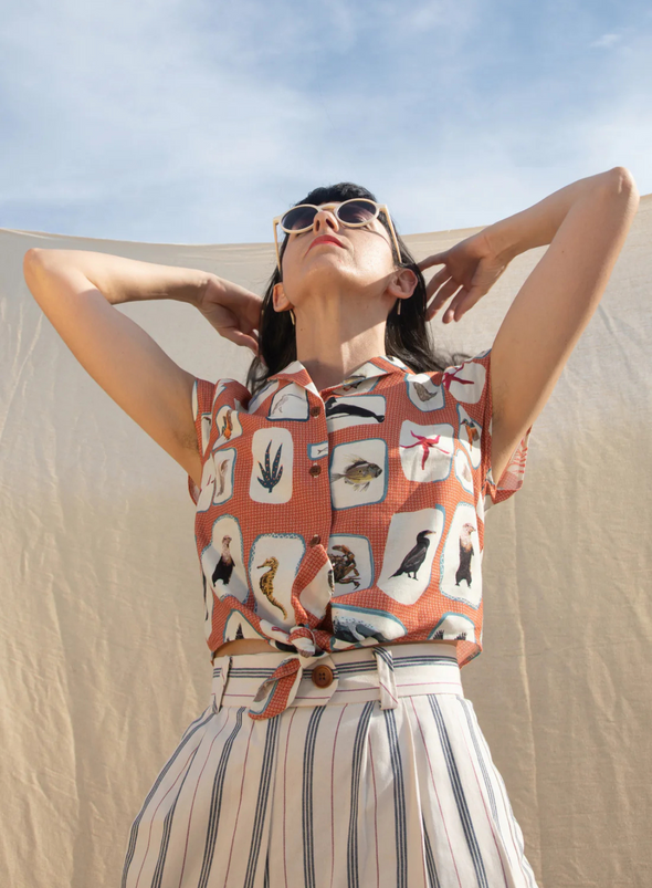 Peggy Top in Red Coastal Memoirs from Palava