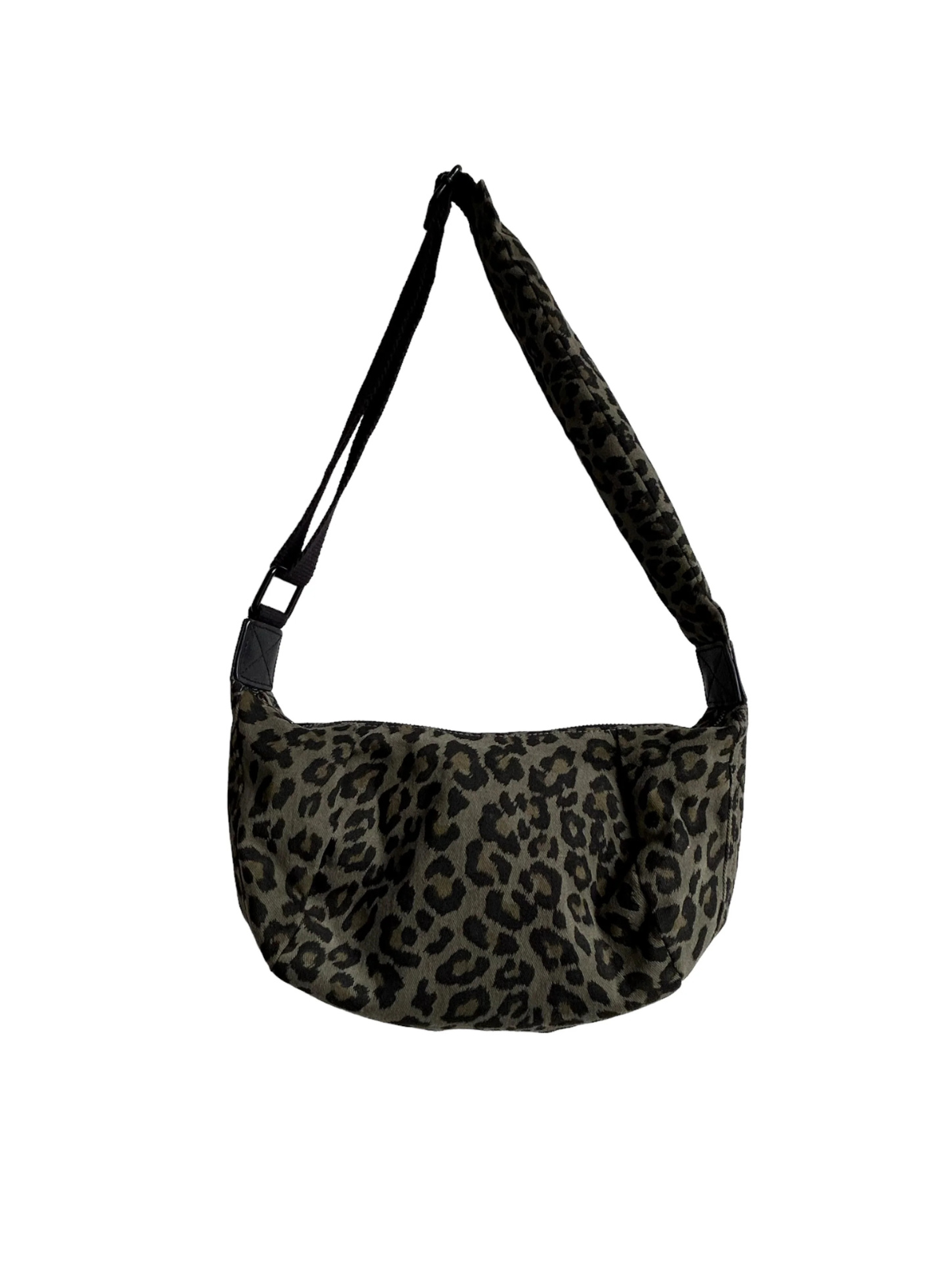 Small Brixton Cross Body Sling Bag in Green Leopard Print from Sixton