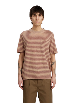 Kikki Cotton/Linen Stripe Tee in Auburn from Anerkjendt