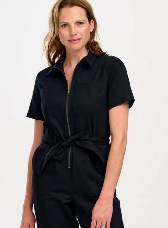 Billy Boilersuit in Black Outer Space Embroidery from Sugarhill